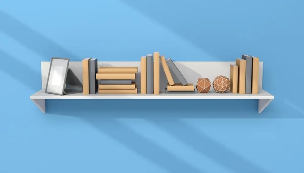 3D-gerenderde moderne boekenplank. — Stockfoto