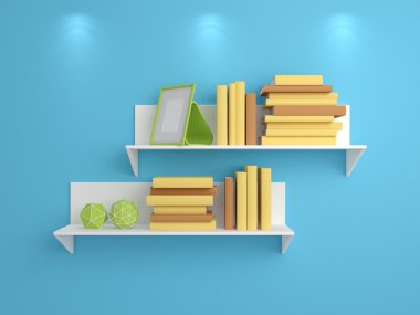 3D render modern raflar.