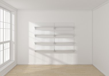 3D render modern raflar.