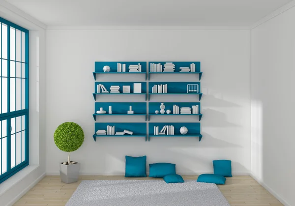 3d rendered bookshelves. — Stock Photo, Image