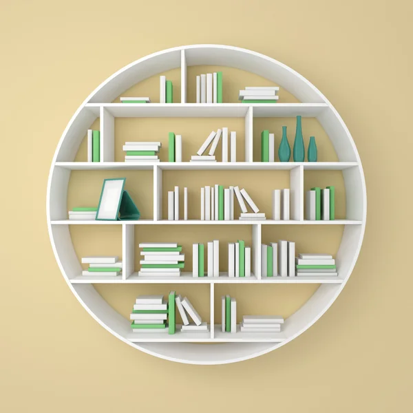 3d rendered bookshelves. — Stock Photo, Image