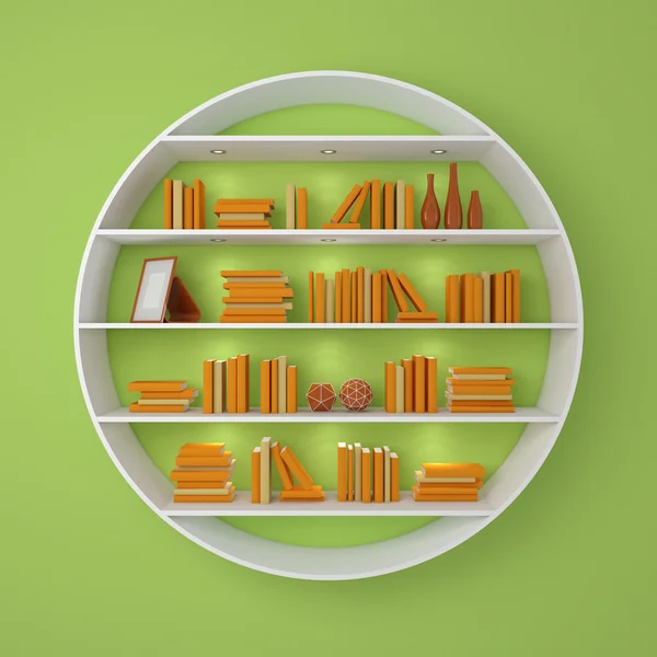 3d rendered bookshelves. — Stock Photo, Image