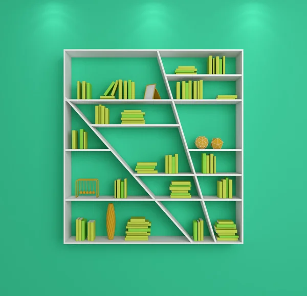 3d rendered bookshelves. — Stock Photo, Image