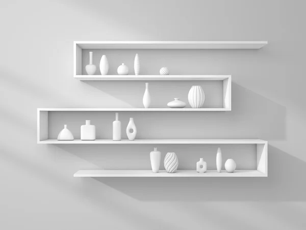 3d rendered bookshelves. — Stock Photo, Image