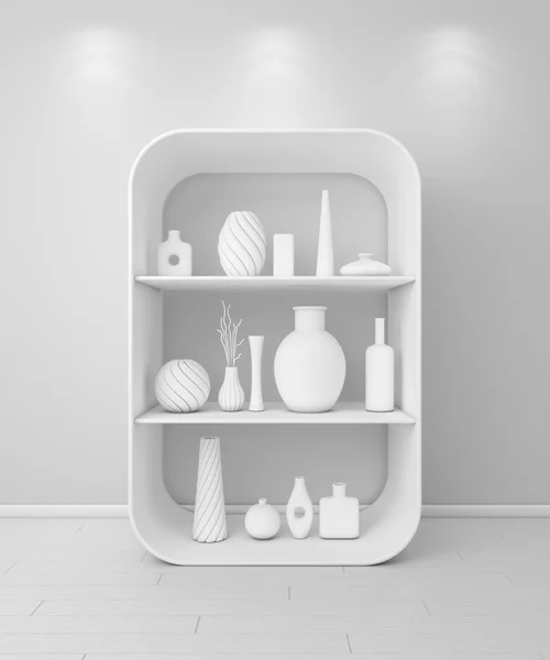 3d rendered bookshelves. — Stock Photo, Image