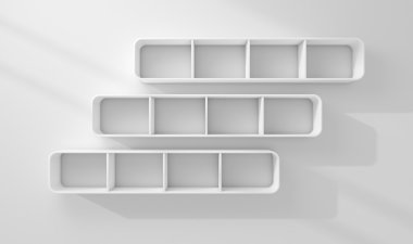 3D render modern raflar.