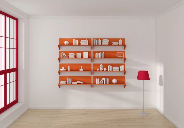 3d rendered bookshelves. — Stock Photo, Image