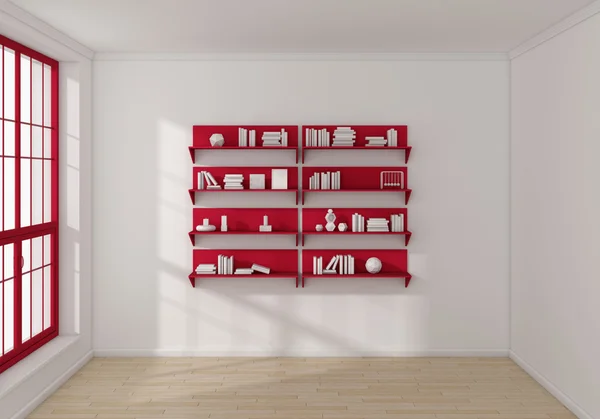 3D-gerenderde boekenkasten. — Stockfoto