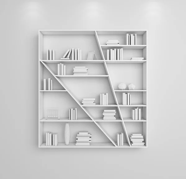 3d rendered bookshelves. — Stock Photo, Image