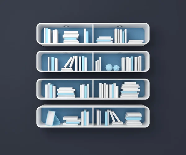 Étagères de bibliothèque rendus 3d . — Photo