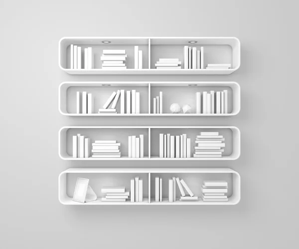 3d rendered bookshelves. — Stock Photo, Image