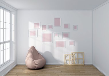 3D render iç kompozisyon