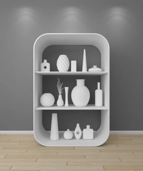 3d rendered bookshelves. — Stock Photo, Image