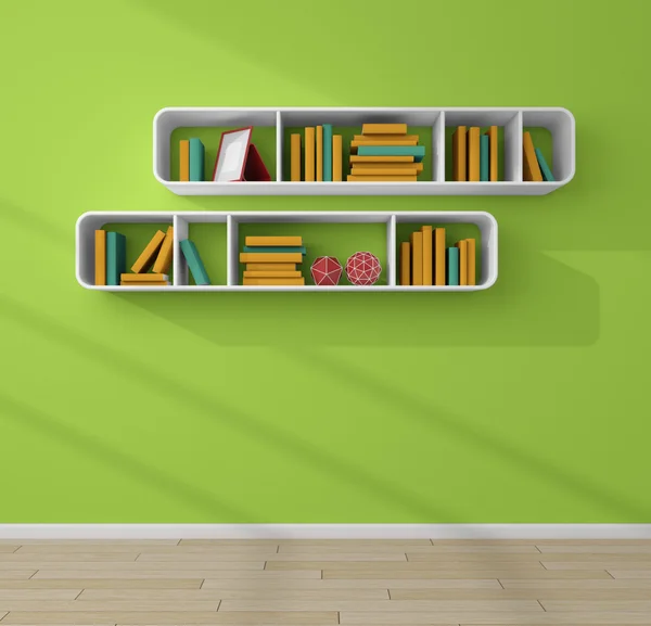 3d rendered bookshelves. — Stock Photo, Image