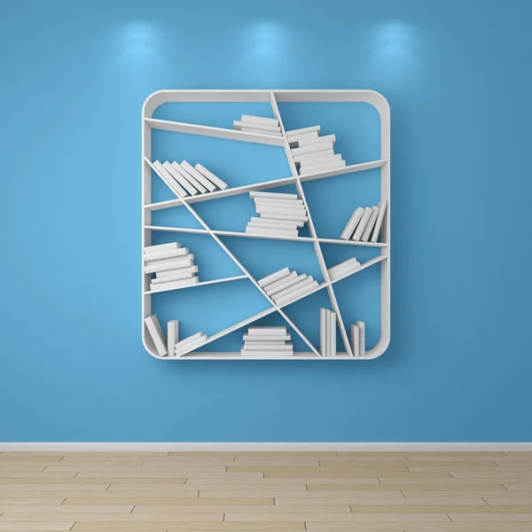 3D gerenderte Bücherregale. — Stockfoto