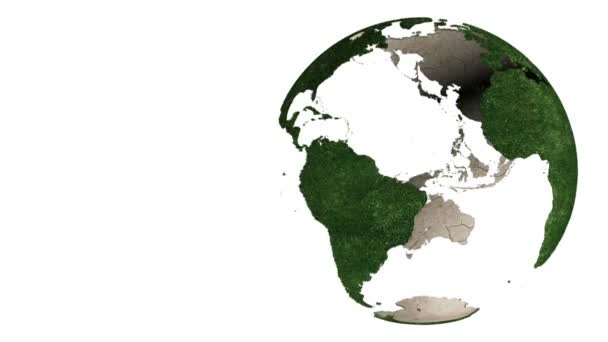 Astratto verde rotazione del globo terrestre — Video Stock