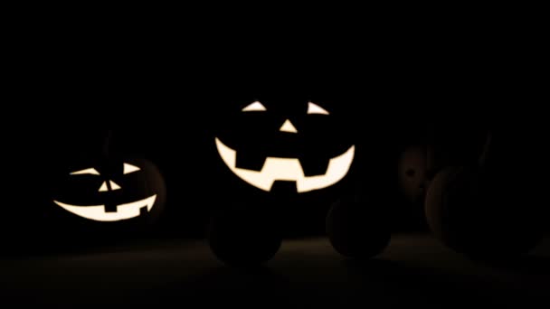 Halloween pumpkin gang — Stock Video