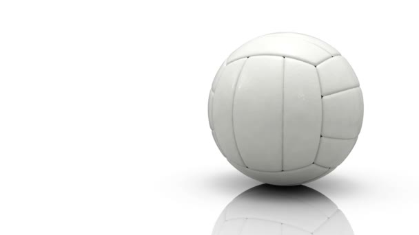 Roterande volleyboll på vit bakgrund Hd video 1080 (loop) — Stockvideo