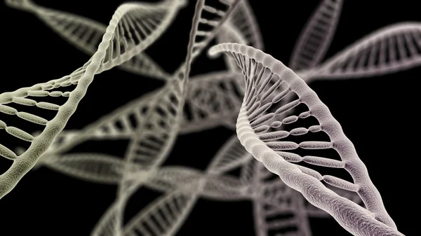 Dna 链紧靠的黑色背景 — 图库照片