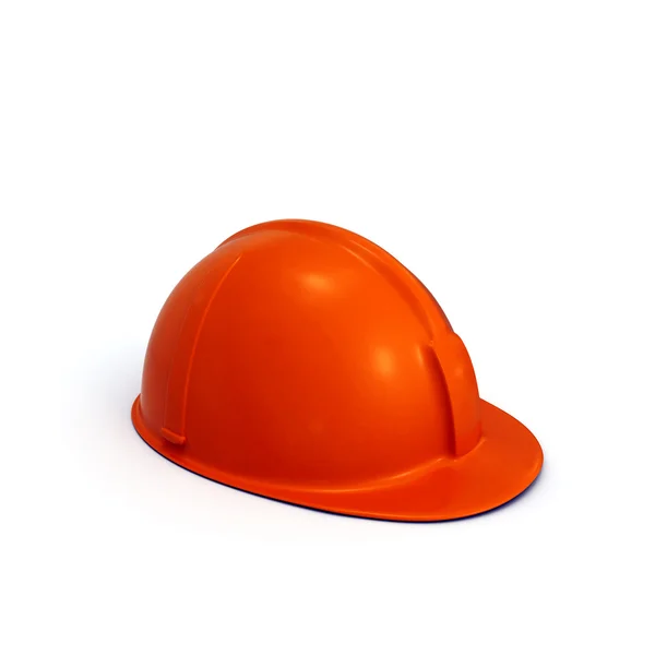 Red constructing helmet side view — Stock fotografie