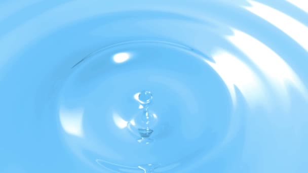 Druppel blauw water macro met het effect van focus — Stockvideo