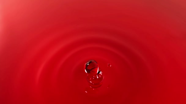 Капля красного вина с эффектом фокуса (капля 2 ) — стоковое видео