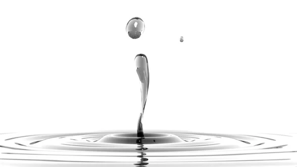 Падіння макросу води з ефектом фокусування (з видом збоку яскравіше — стокове фото