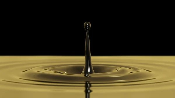 Queda de macro petróleo bruto com o efeito de foco (gota 1 - side vie — Fotografia de Stock