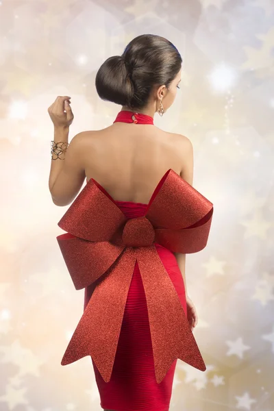 Girl with sexy christmas dress — Stock Photo, Image