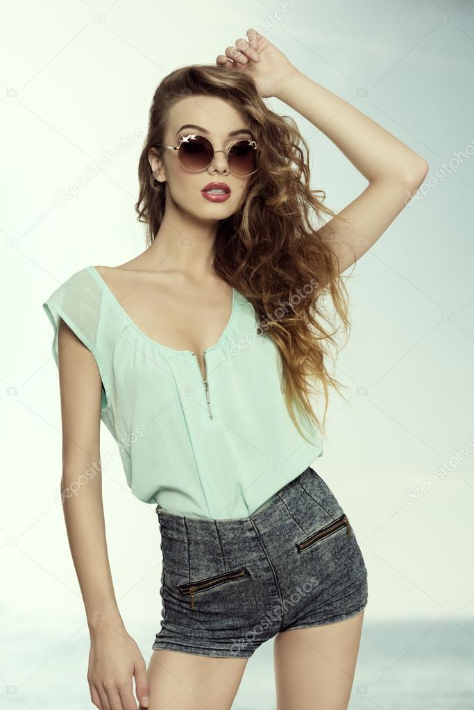 sexy trendy curly female 