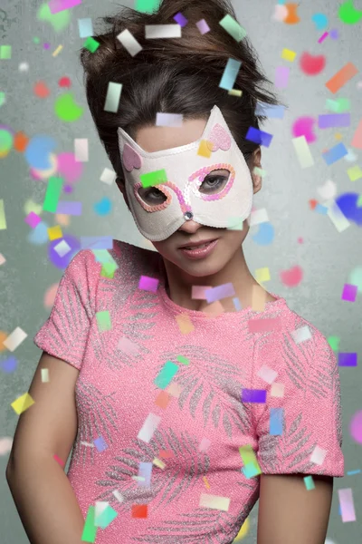 Retrato de carnaval de menina bonita — Fotografia de Stock