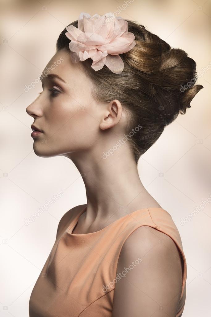 beauty woman in profile 