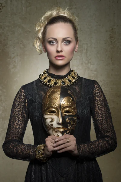 Woman with baroque gothic costume — Stock Photo, Image