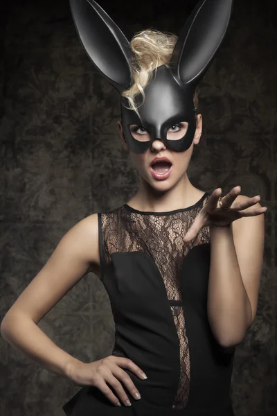 Sexy black rabbit — Stock Photo, Image