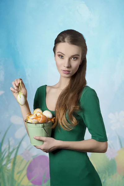 Easter beautiful girl — Stock Photo, Image