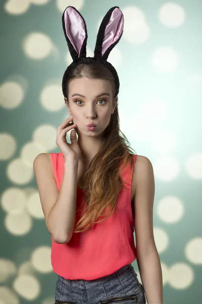 Bunny pretty girl — Stock Photo, Image