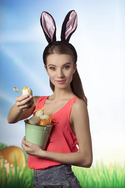 Easter, pretty girl — Stock Photo, Image