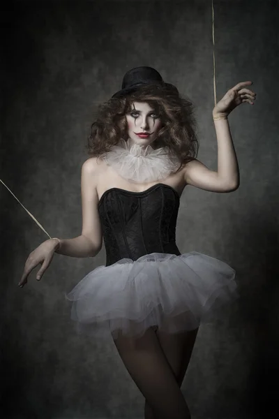 Gothic puppet girl — Stock Photo, Image