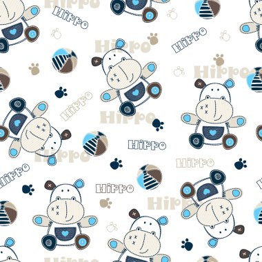 Çizgi film su aygırı ile Seamless Modeli