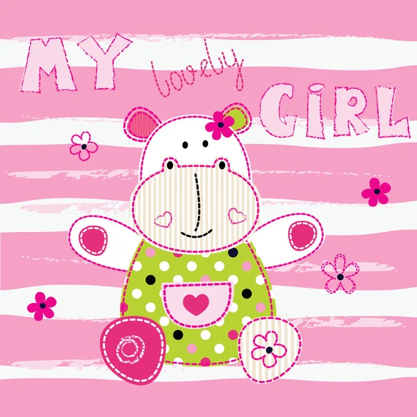 Sevimli küçük su aygırı ile bebek arka plan