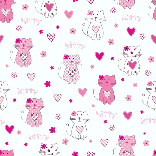 Motif sans couture avec des chats mignons — Image vectorielle