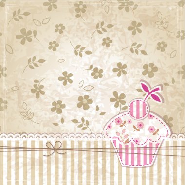 antika arka plan ile cupcake