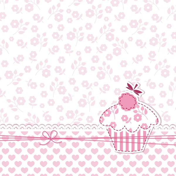 Bebé chica ducha con cupcake — Archivo Imágenes Vectoriales