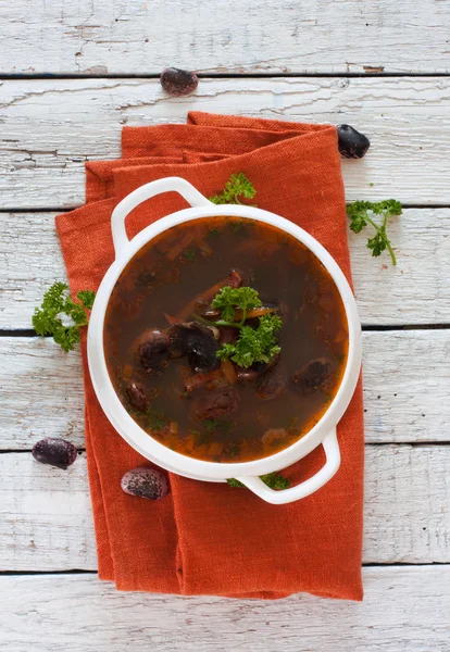 Soup with moshrooms and beans — Stock Photo, Image