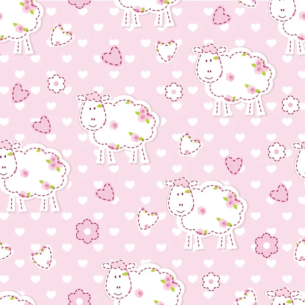 Seamless pattern with sheep — Stock Vector