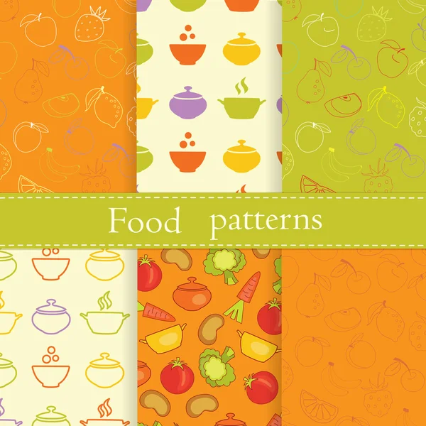 음식 패턴의 집합 — 스톡 벡터