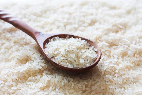 Ложка білого рису — стокове фото