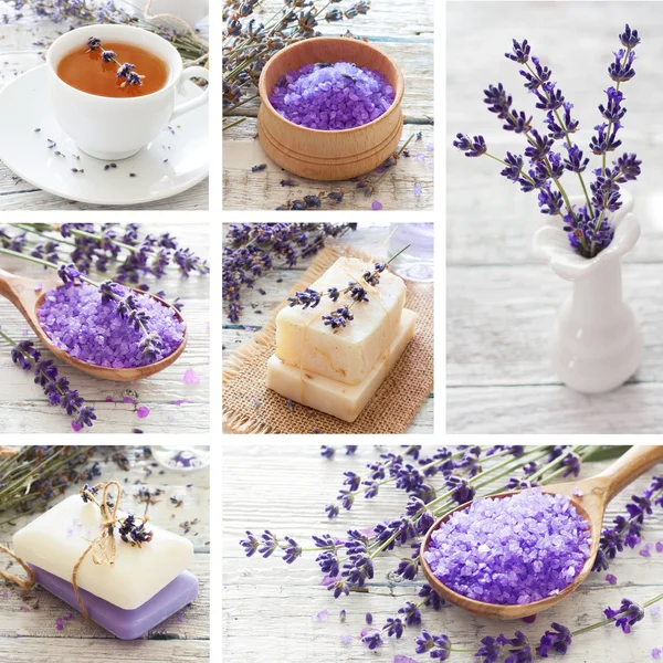 Lavendel Spa Collage — Stockfoto