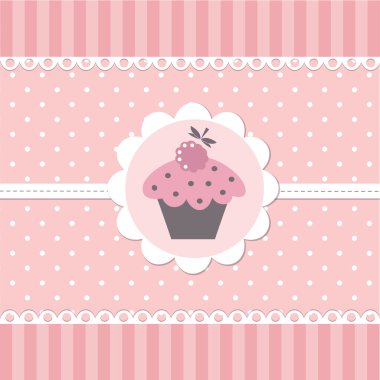 pembe bebek arka plan ile cupcake