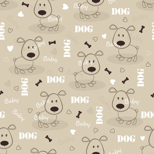 Seamless pattern with dog — Stock Vector